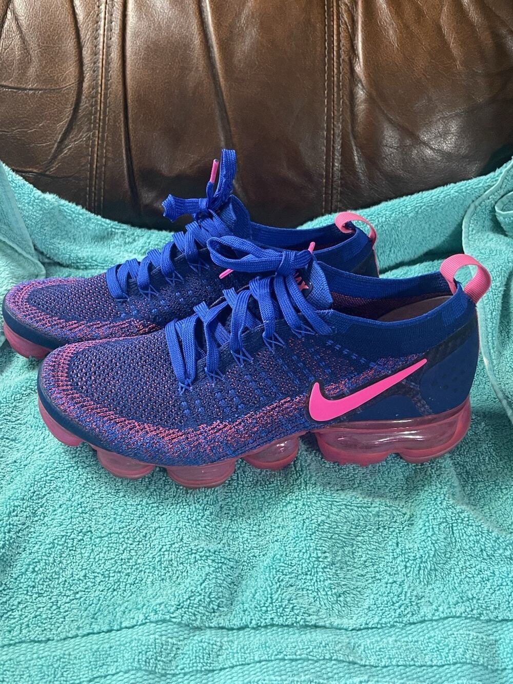 Women’s Nike VaporMax Flyknit 2 Racer Pink Blue 2018 Size 9.5